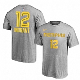 Memphis Grizzlies 12 Ja Morant Gray City Edition Nike T-Shirt,baseball caps,new era cap wholesale,wholesale hats